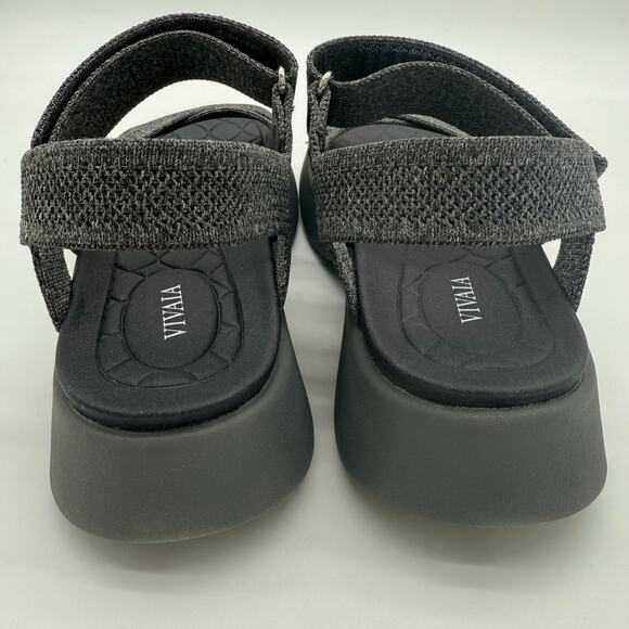 Vivaia Kiara AdaptAll Sport Rich Grey Knit Comfort Hook Loop Active Sandals 8.5 - Picture 3 of 8